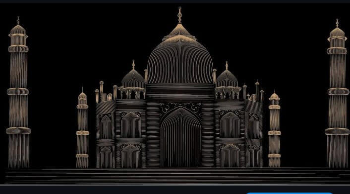 Taj mahal created with tools